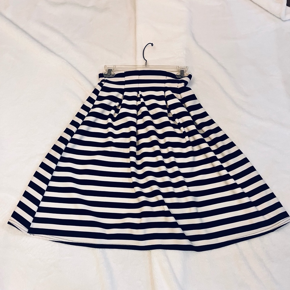 Classic Black and White Striped Skirt